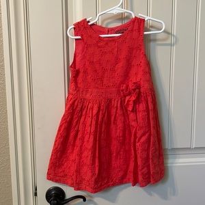 Salmon eyelet dress
